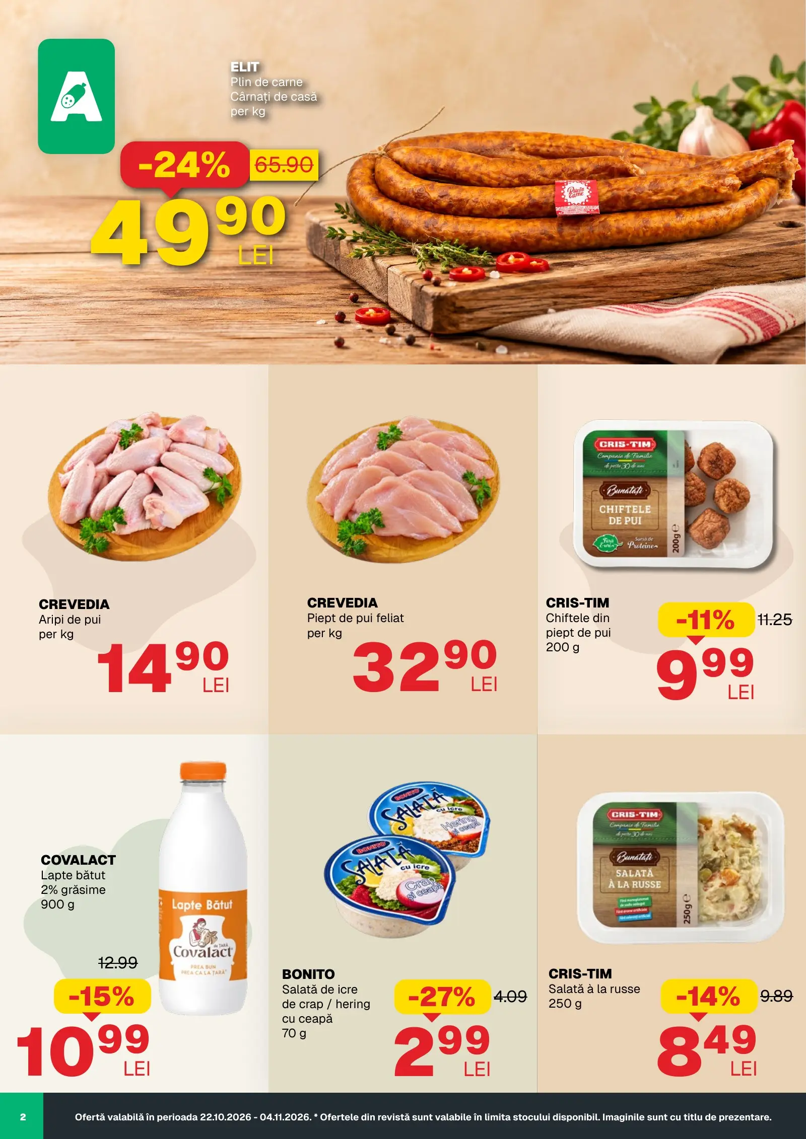 Revista Annabella 22.10 - 04.11.2026 – pagina 2: pui, piept, lapte, unt